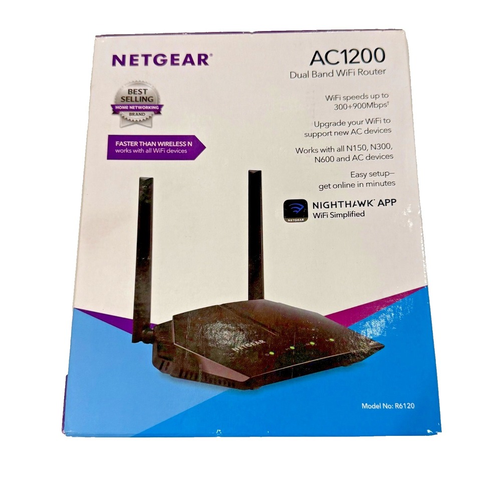 Netgear AC1200 Dual Band Wifi Router; works with all WiFi devices 300-900 Mbps